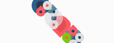 Soyut renkli çemberler, çaprazlama kesişiyor. Minimalist tasarım, basit şekiller, temiz estetik. Modern grafik ögesi.