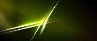 Soyut arkaplan parlak çizgiler, gradyanlar içerir. Sarı renkler karanlık uzaya hakim, dinamik görsel efekt yaratır..