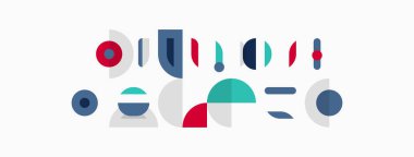 Soyut geometrik şekiller, daireler, dikdörtgenler, çizgiler. Minimalist tasarım, sessiz renkler, basit kompozisyon. Modern sanat tarzı.