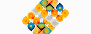 Soyut renkli desen. Geometrik şekiller, dinamik görsel doku oluşturur. Parlak renkler kompozisyona hakim.