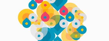 Soyut renkli daireler çakışıyor, dinamik görsel doku yaratıyor. Şekiller farklı boyutlarda, renkte, modern estetik sunuyor..