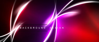 Soyut neon hatları canlı bir gradyan arkaplan oluşturur. Pembe, mor, kırmızı renkler kusursuz bir şekilde harmanlanarak dinamik bir tasarım oluşturur..