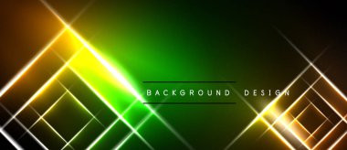 Soyut arkaplanda canlı yeşil, sarı, turuncu gradyanlar var. Beyaz çizgiler geometrik desen oluşturur, modern tasarım ögesi.