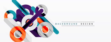 Soyut geometrik şekiller örtüşür, dinamik görsel efekt yaratır. Modern tasarım elementleri temiz estetik sunar.