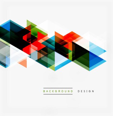 Soyut geometrik şekiller örtüşür, canlı renkli tasarım yaratır. Temiz çizgiler, modern estetik, basit arkaplan.