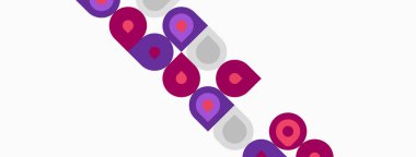 Soyut desen mor, gri daireler içerir. Şekiller örtüşür ve dinamik görsel efekt yaratır. Minimalist tasarım, temiz estetik.