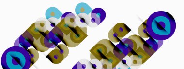 Soyut tasarım katmanlı metin ögeleri içerir. Renkler arasında mavi, altın, gri, mor var. Kompozisyon dinamik ve modern görünüyor..