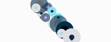 Soyut tasarım, üst üste binen daireler, değişik tonlarda mavi, gri. Minimalist estetik, temiz hatlar, modern kompozisyon. Basit, zarif..