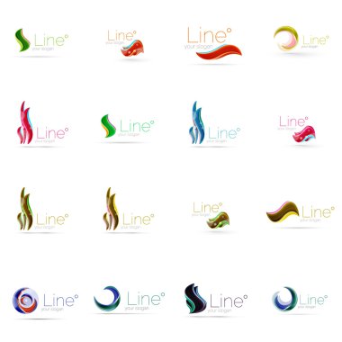 Soyut dalgalı öğeler kümesi. Daireler, swirls ve dalgalar ile boşaltmak mesajın için