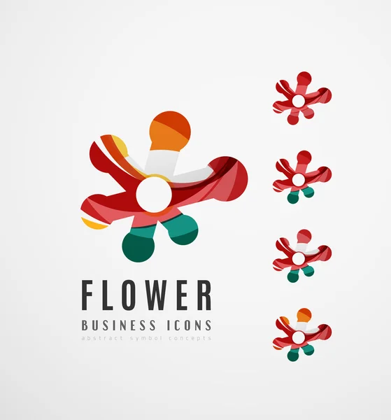Set di astratto fiore logo icone di business — Vettoriale Stock