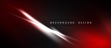 Karanlık, soyut bir arkaplan. Çapraz ışık çizgileri kesişiyor. Kırmızı gradyan siyaha karışıyor. Metin arka plan tasarımı okur. Minimalist stil.