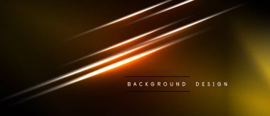 Koyu arkaplanda parlak turuncu çizgiler var. Çapraz çizgiler dinamik görsel efekt yaratır. Metin arka plan tasarımı okur. Minimalist, modern estetik.