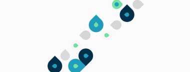 Soyut tasarım yuvarlak şekiller, değişik tonlarda deniz mavisi, gri, beyaz. Minimalist kompozisyon bağlantı, akış, basitlik öneriyor.