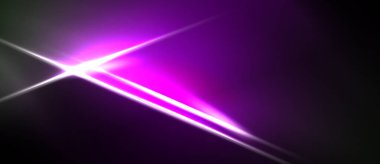 Abstract purple light streaks cross dark background. Bright glow emanates from central intersection. Minimalist design, modern aesthetic.