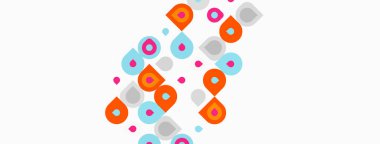 Renkli daireler, farklı boyutlarda, ışık arka planına saçılmış. Soyut desen, oyuncu tasarım, basit şekiller mevcut.