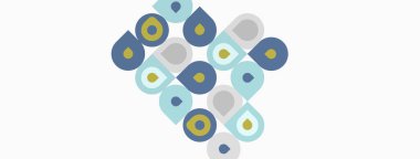 Soyut şablon tekrarlanan şekilleri gösterir. Daireler, kareler, dikdörtgenler geometrik tasarım yaratır. Sönük renkler kompozisyona hakim.