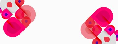 Soyut pembe şekiller beyaz arkaplanla örtüşüyor. Minimalist tasarım, canlı renkler, modern estetik. Basit bileşim, geometrik biçimler.