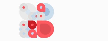 Soyut şekiller, daireler, kırmızı renkler, açık mavi renkler. Minimalist tasarım, basit kompozisyon, modern estetik. Temiz arkaplan.