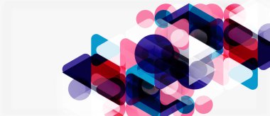 Soyut geometrik şekiller örtüşüyor, canlı renk eğimleri yaratıyor. Kompozisyon modern, dinamik ve görsel olarak ilginç..