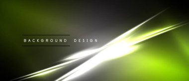 Soyut yeşil, gri tasarım. Çapraz ışık çizgileri dinamik görsel efekt yaratır. Dijital projeler için modern arkaplan.