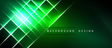 Soyut yeşil çizgiler dinamik geometrik desen oluşturur. Koyu arkaplan parlak ve modern tasarım elementini geliştirir.