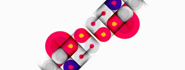 Soyut tasarım, üst üste binen daireler, pembe, mor renkler. Minimalist kompozisyon, temiz çizgiler, modern estetik. Basit geometri görsel alana hakim..