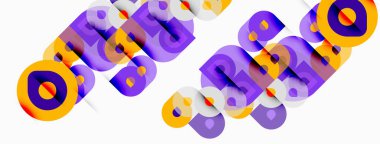 Renkli metin tasarımı harfler üst üste biniyor. Mor, sarı, turuncu renkler canlı bir görsel etki yaratır. Modern estetik.