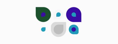 Soyut renkli şekiller yüzü oluşturur. Minimalist tasarım, eğlenceli kompozisyon, basit geometri, modern estetik. Temiz arkaplan görsel etkiyi artırır.