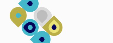 Renkli grafik tasarımı için harf dizilimi iyi yazılmış. Şekiller daireler, kareler, dikdörtgenler içerir. Minimalist estetik, parlak renkler sunar.