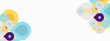 Soyut renkli çemberler, şekiller örtüşüyor. Minimalist tasarım, temiz arka plan, modern estetik. Basit kompozisyon, parlak renkler.