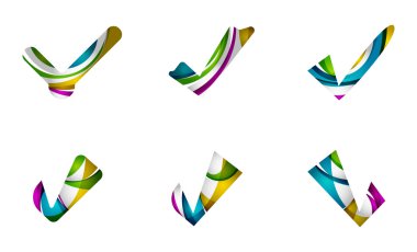Dizi soyut Tamam ve kene simgeler, iş logo kavramları, temiz modern geometrik tasarım