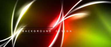 Soyut neon hatları canlı bir arkaplan yaratır. Renkler karışır, dinamik görsel efekt oluşturur. Karanlık uzay aydınlatmayı sarar.