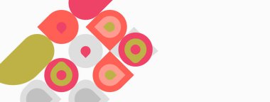 Soyut şekiller, daireler, kareler, üst üste binen formlar. Minimalist tasarım, pastel renkler, basit geometri, modern estetik. Temiz arkaplan.