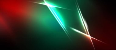 Soyut arkaplan canlı kırmızı ve yeşil eğimlere sahiptir. Çapraz çizgiler dinamik ışık efektleri yaratır, karanlık alanlarla çelişir. Modern, enerjik görsel.