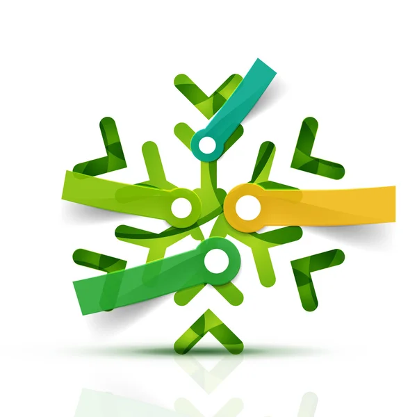Flocon de neige de Noël avec autocollants infographiques — Image vectorielle