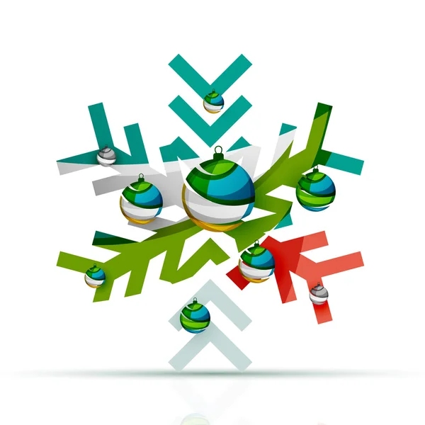 Kerstmis ingericht modern sneeuwvlok pictogram — Stockvector