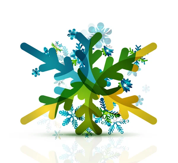 Christmas decorated modern snowflake icon — Stock Vector