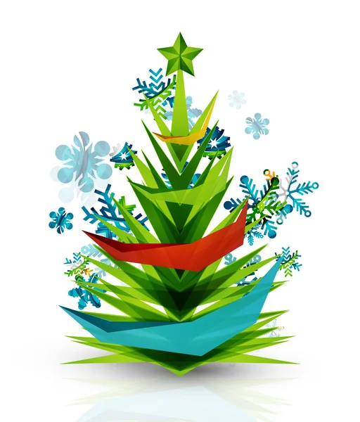 Buon albero di Natale, moderno disegno geometrico astratto — Vettoriale Stock