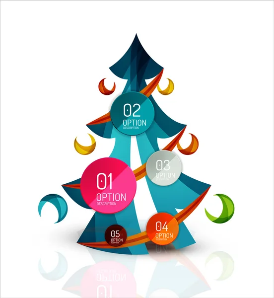 Merry Christmas tree met info papier stickers — Stockvector