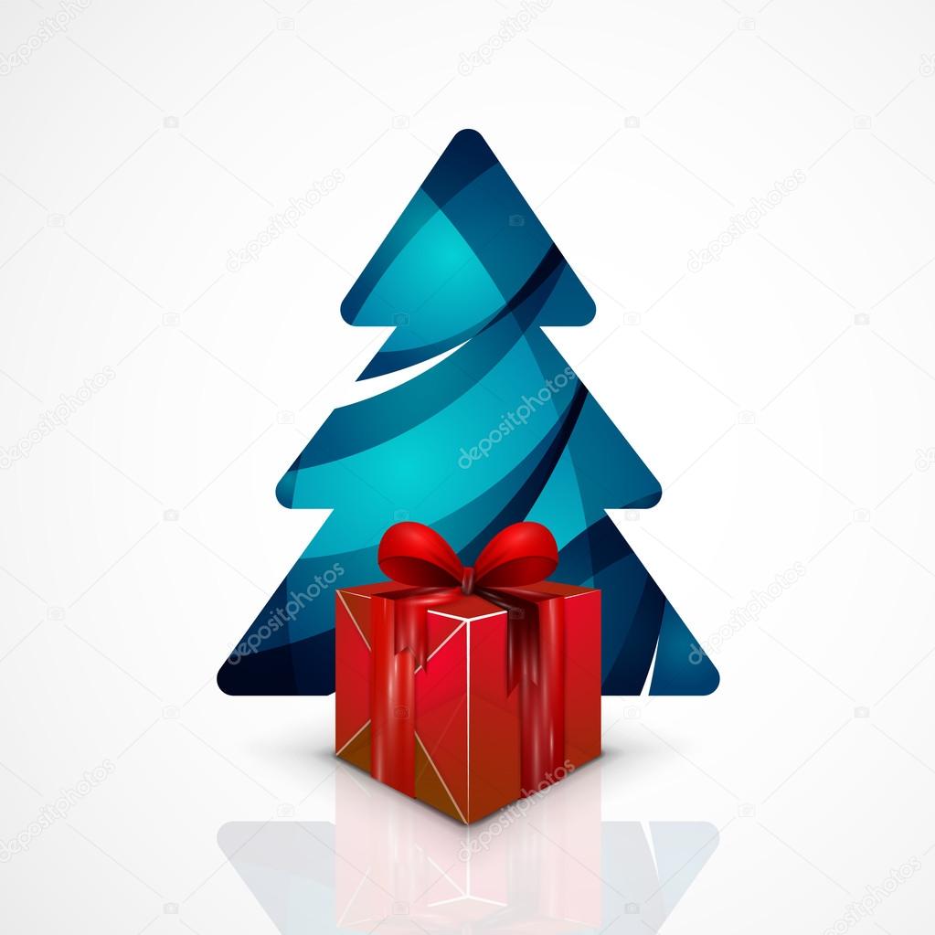 Albero di Natale allegro disegno geometrico astratto moderno — Vettoriale Stock