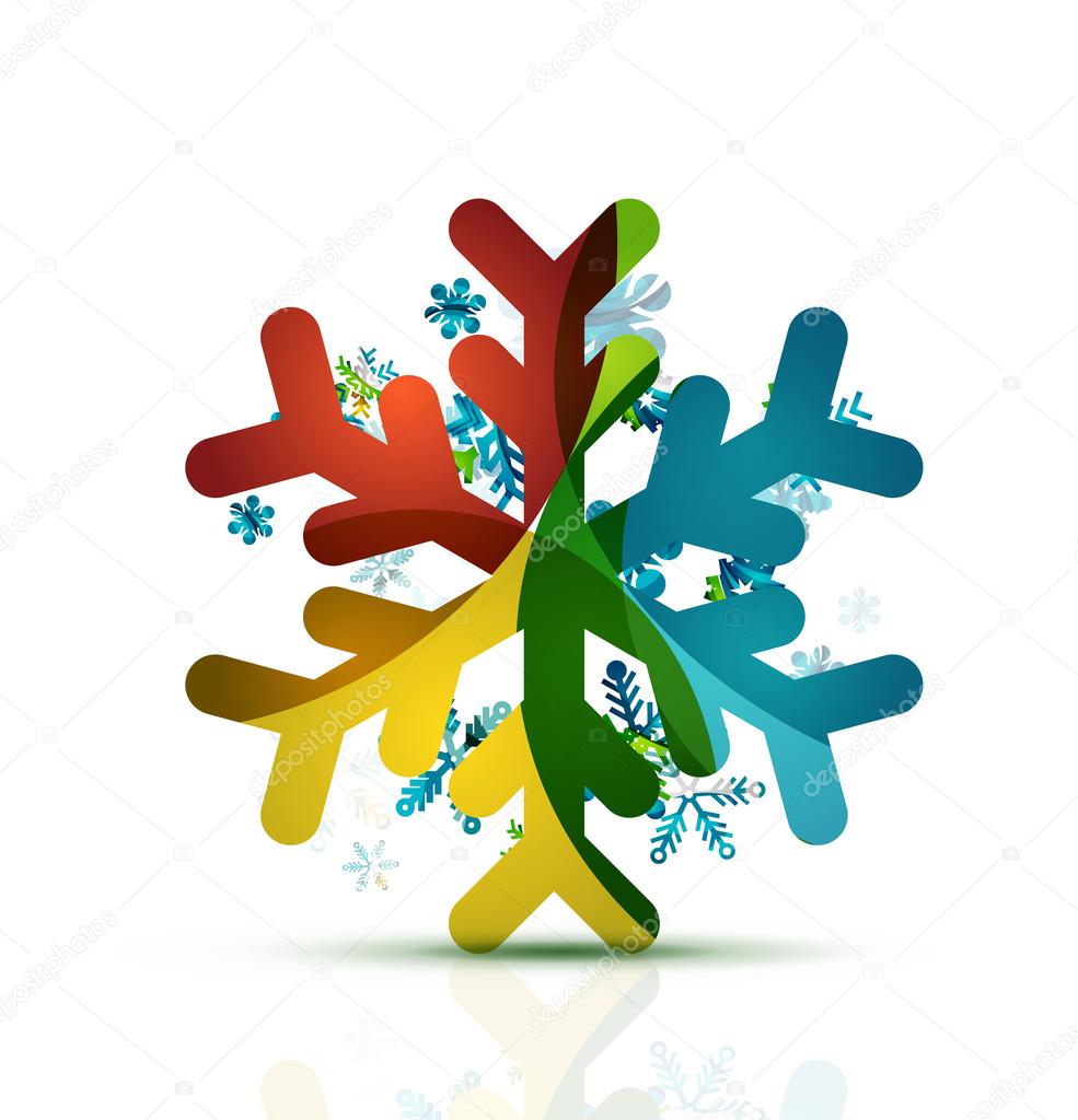 Christmas decorated modern snowflake icon