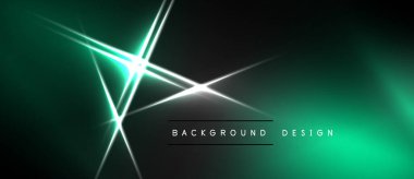Koyu yeşil soyut arka plan. Parlak çizgiler merkeze doğru yaklaşır. Metin arkaplan tasarımlı minimalist tasarım. Modern estetik.