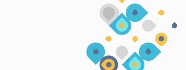 Soyut şekiller, daireler, noktalar. Açık renkler tasarıma hakim. Minimalist estetik, temiz kompozisyon, modern his..