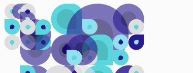 Soyut daireler üst üste binerek katmanlı görsel efekt yaratır. Güneş gözlükleri açık turkuazdan koyu menekşe rengine kadar değişiyor. Minimalist tasarım.