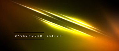 Siyah arkaplan üzerinde soyut sarı çizgiler. Gradyan etkisi dinamik görsel doku yaratır. Sunumlar için modern tasarım ögesi.