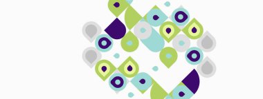 Soyut geometrik şekiller, daireler, kareler, sessiz renkler. Şablon bağlantı olduğunu gösteriyor, modern tasarım estetiği. Minimalist kompozisyon.