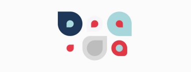 Soyut yüz tasarımı. Geometrik şekiller göz, burun ve ağız oluşturur. Basit renk paleti, modern estetik. Asgari illüstrasyon.