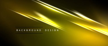 Siyah arkaplan üzerinde soyut altın çizgiler. Parlak çapraz çizgiler dinamik görsel efekt yaratır. Metin arkaplan tasarımı okur.