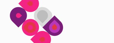 Soyut tasarım özellikleri üst üste gelen pembe, mor şekiller. Temiz çizgileri olan minimalist kompozisyon, basit geometri, modern estetik.