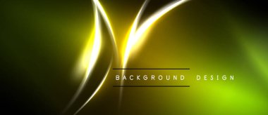 Soyut neon çizgileri dinamik sarı parıltı yaratır. Koyu arkaplan parlak eğrileri, modern tasarım elementini vurgular.